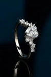 1 Carat Moissanite Heart 925 Sterling Silver Ring Rings - Tophatter Daily Deals