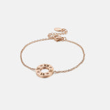 Stainless Steel Pierced Rhinestone Bracelet Rose Gold One Size Bracelets - Tophatter Daily Deals