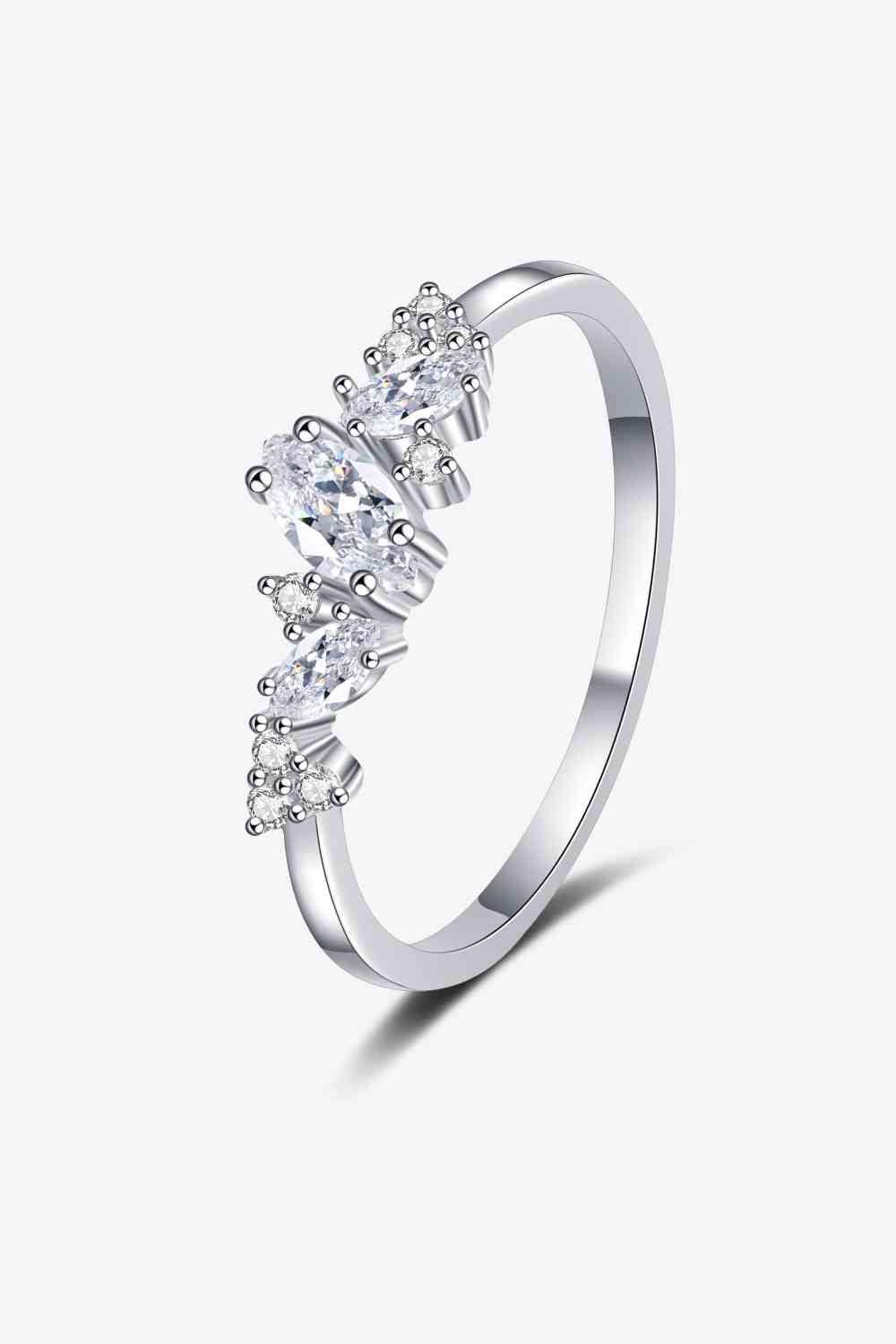 Adored Moissanite Rhodium-Plated Ring Moissanite - Tophatter Daily Deals