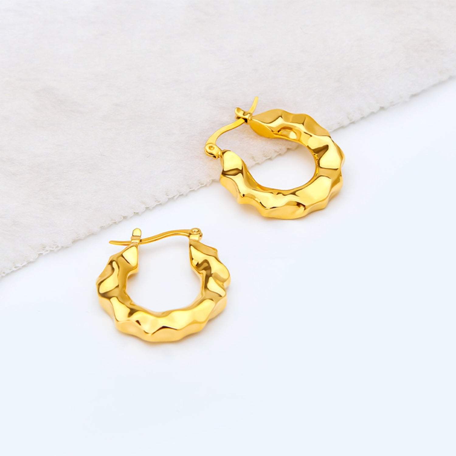 Gold-Plated Huggie Earrings Earrings - Tophatter Daily Deals