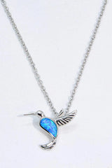 Opal Bird 925 Sterling Silver Necklace Opal - Tophatter Daily Deals