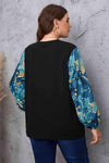 Melo Apparel Plus Size Printed Sleeve Round Neck Blouse Blouses - Tophatter Daily Deals