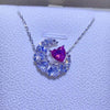 1 Carat Moissanite 925 Sterling Silver Heart Necklace Silver One Size Moissanite - Tophatter Daily Deals