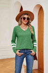 V-Neck Long Sleeve T-Shirt Mid Green Women's T-Shirts - Tophatter Daily Deals