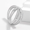 X Shape Inlaid Zircon 925 Sterling Silver Ring Rings - Tophatter Daily Deals