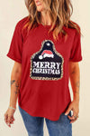 MERRY CHRISTMAS Graphic T-Shirt Red Orange Women's T-Shirts - Tophatter Daily Deals