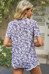 Floral V-Neck Short Sleeve T-Shirt Women's T-Shirts - Tophatter Daily Deals