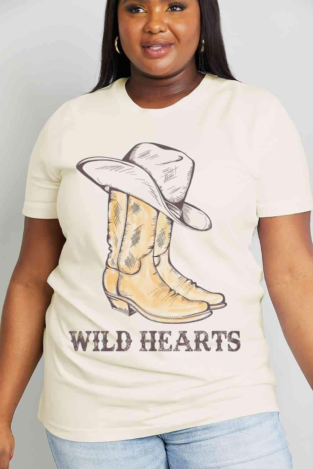 Simply Love Full Size WILD HEARTS Graphic Cotton Tee - Tophatter Daily Deals