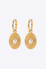 Stainless Steel Oval Dangle Earrings Earrings - Tophatter Daily Deals