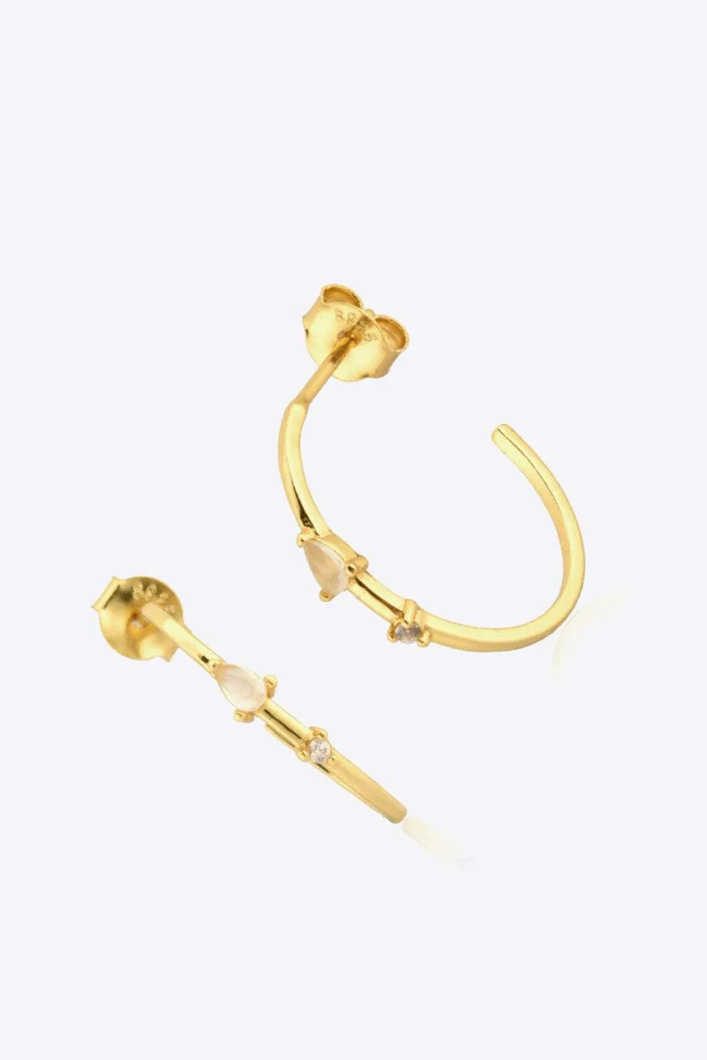 Zircon 925 Sterling Silver C-Hoop Earrings Earrings - Tophatter Daily Deals