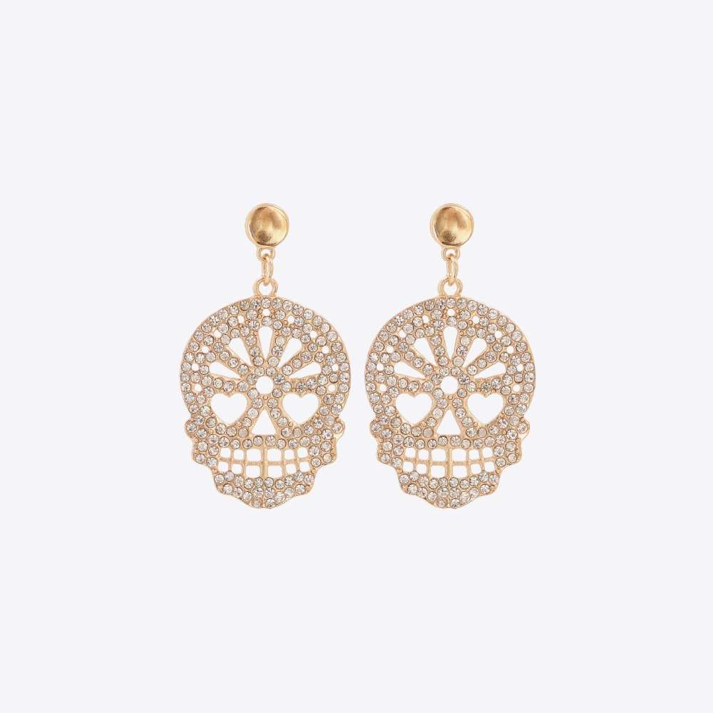 Skull Rhinestone Alloy Earrings Transparent One Size Earrings - Tophatter Daily Deals