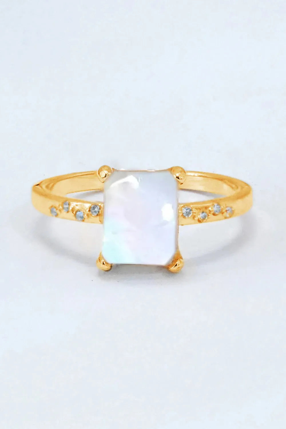 Square Moonstone Ring Moonstone - Tophatter Daily Deals
