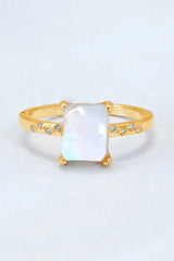 Square Moonstone Ring Moonstone - Tophatter Daily Deals