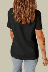 Distressed Round Neck Tee Women's T-Shirts - Tophatter Daily Deals