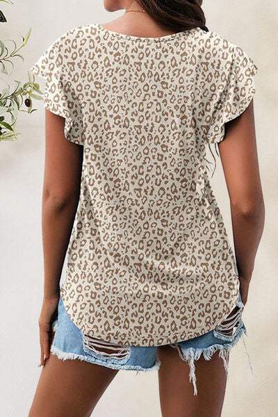 Printed Round Neck Short Sleeve T-Shirt Women's T-Shirts - Tophatter Daily Deals