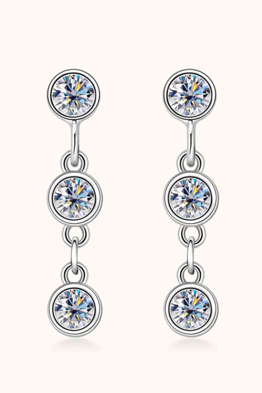 Moissanite 925 Sterling Silver Drop Earrings Moissanite - Tophatter Daily Deals