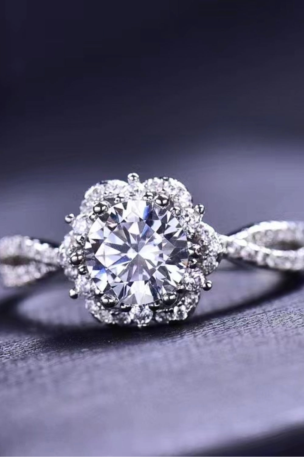 Platinum-Plated Six Prong 1 Carat Moissanite Ring - Tophatter Deals