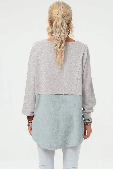 Curved Hem Dolman Sleeve Top Blouses - Tophatter Daily Deals