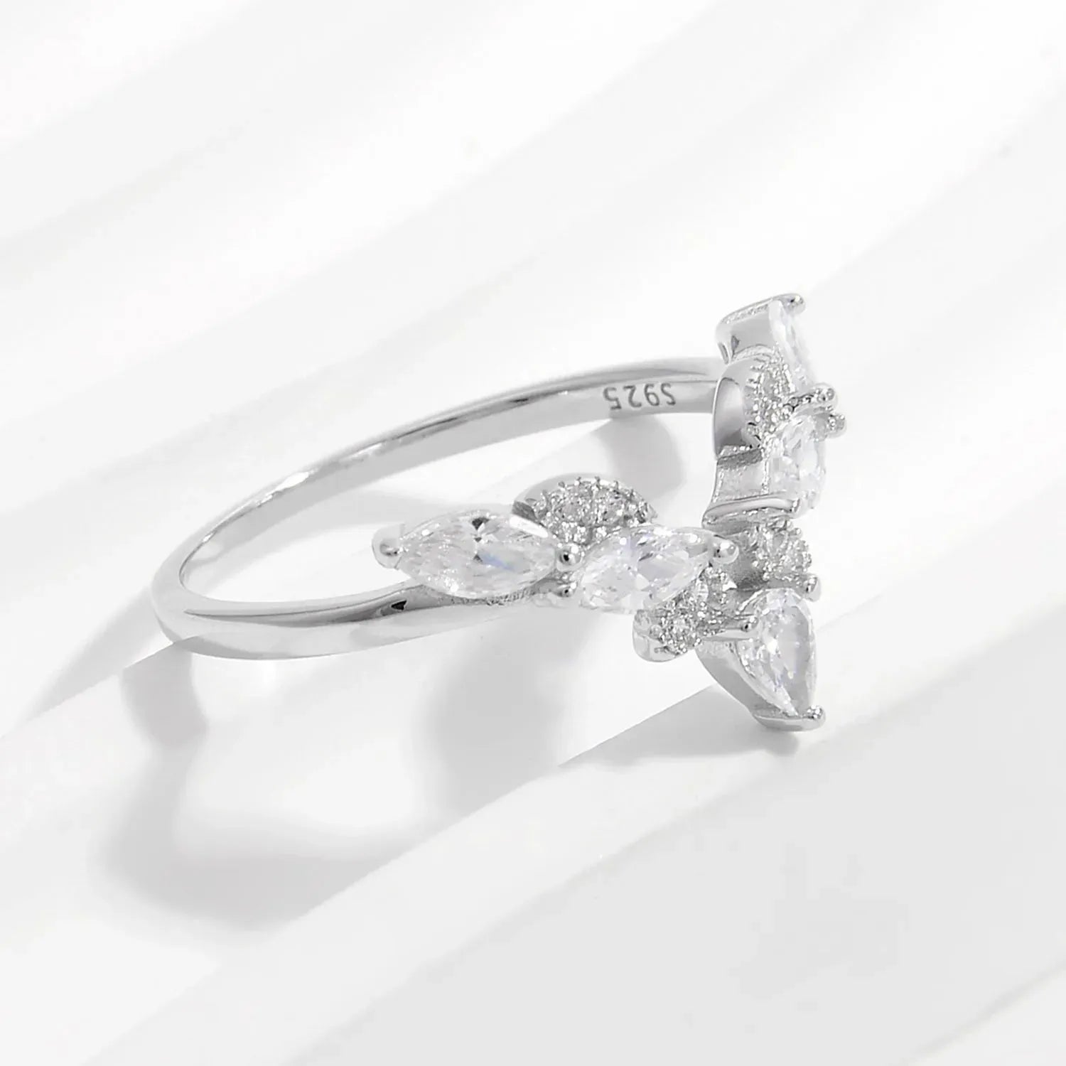 Inlaid Zircon 925 Sterling Silver Ring Rings - Tophatter Daily Deals