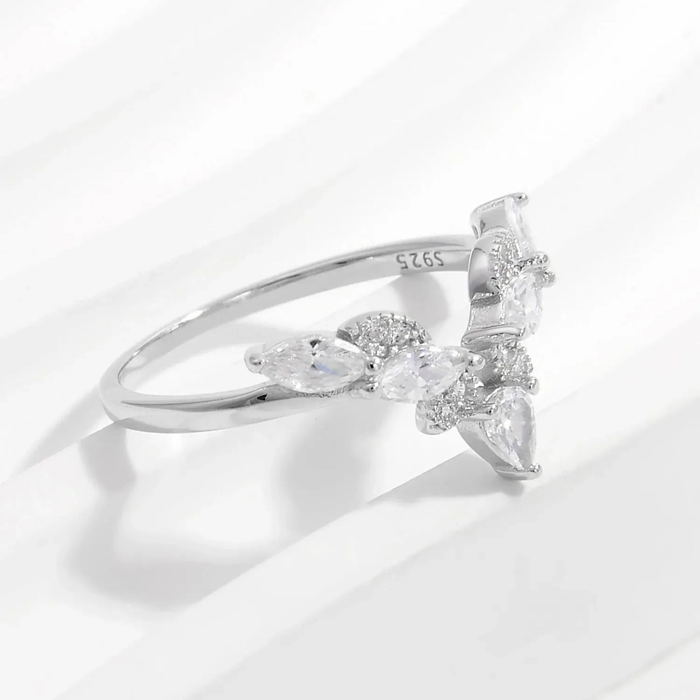 Inlaid Zircon 925 Sterling Silver Ring Rings - Tophatter Daily Deals