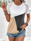 Color Block Raglan Sleeve Round Neck Tee Women's T-Shirts - Tophatter Daily Deals