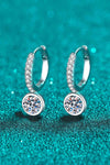 1 Carat Moissanite Rhodium-Plated Drop Earrings Moissanite - Tophatter Daily Deals