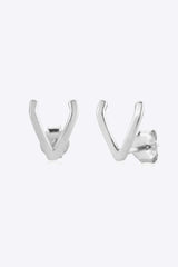Zircon Letter V Stud Earrings Earrings - Tophatter Daily Deals