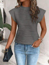 Mock Neck Cap Sleeve T-Shirt Women's T-Shirts - Tophatter Daily Deals