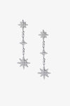 Cubic Zirconia Star Drop Earrings Silver One Size Earrings - Tophatter Daily Deals