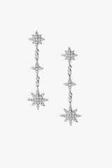 Cubic Zirconia Star Drop Earrings Silver One Size Earrings - Tophatter Daily Deals