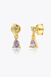 Inlaid Zircon 925 Sterling Silver Drop Earrings Gold One Size Earrings - Tophatter Daily Deals