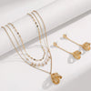 Gold-Plated Flower Dangle Earrings Earrings - Tophatter Daily Deals