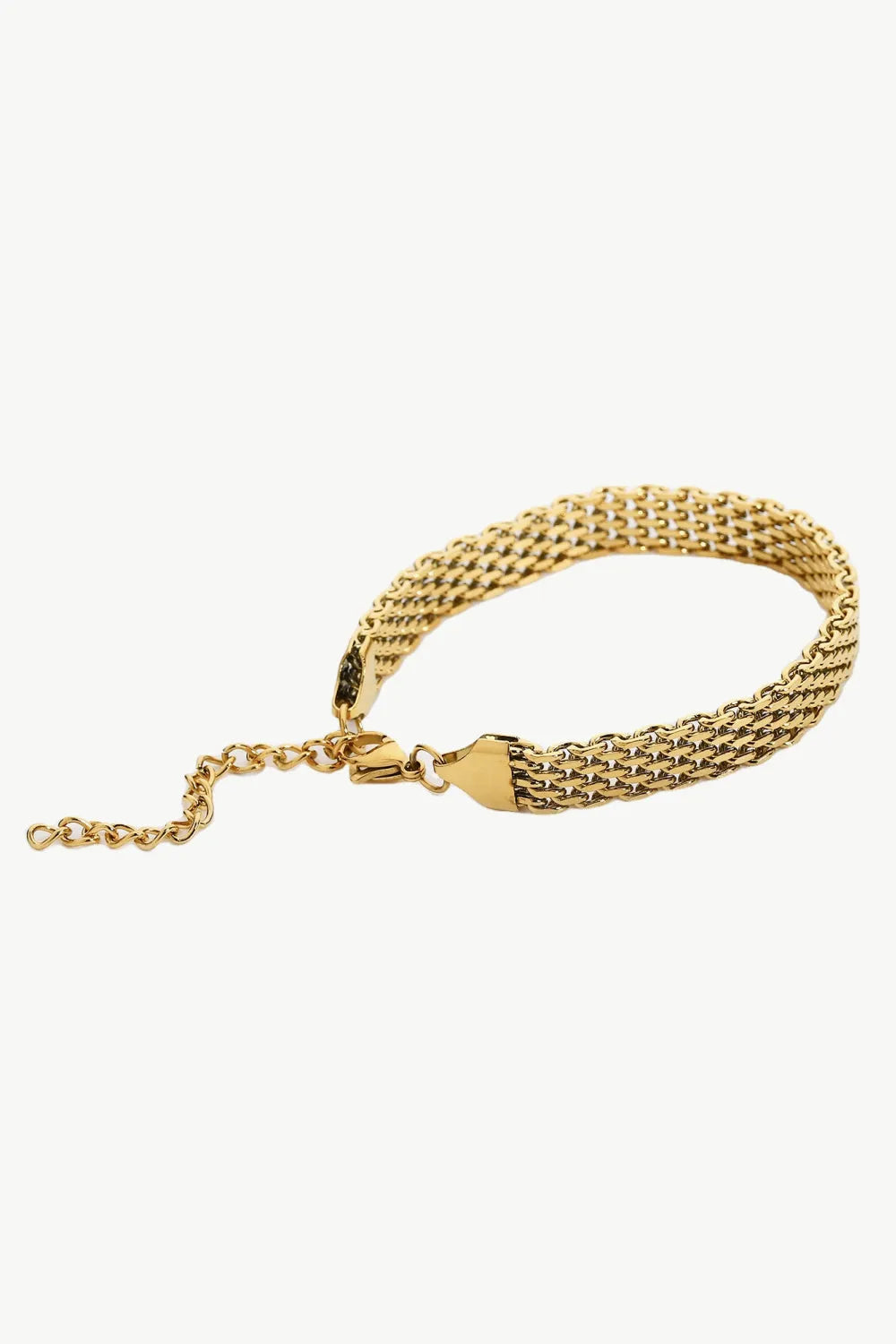 18K Gold-Plated Wide Chain Bracelet Bracelets - Tophatter Daily Deals