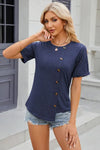 Round Neck Short Sleeve T-Shirt Women's T-Shirts - Tophatter Daily Deals