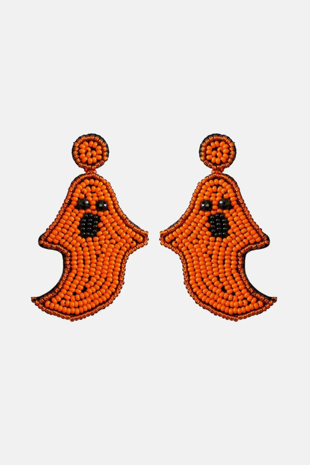 Ghost Shape Beaded Dangle Earrings Orange One Size Earrings - Tophatter Daily Deals