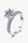 2 Carat Moissanite 925 Sterling Silver Side Stone Ring Moissanite - Tophatter Daily Deals