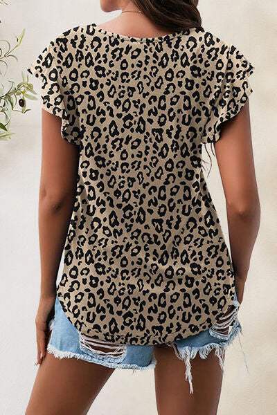 Printed Round Neck Short Sleeve T-Shirt Women's T-Shirts - Tophatter Daily Deals