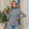 Turtleneck Long Sleeve T-Shirt Charcoal Women's T-Shirts - Tophatter Daily Deals