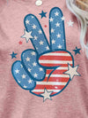 US Flag Peace Sign Hand Graphic Tee Women's T-Shirts - Tophatter Daily Deals