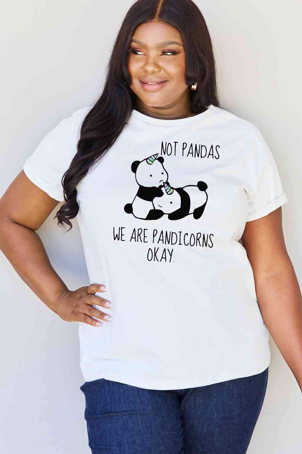 Simply Love Full Size Pandicorn Graphic Cotton T-Shirt Women's T-Shirts - Tophatter Daily Deals