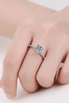 1 Carat Moissanite Rhodium-Plated Side Stone Ring Moissanite - Tophatter Daily Deals