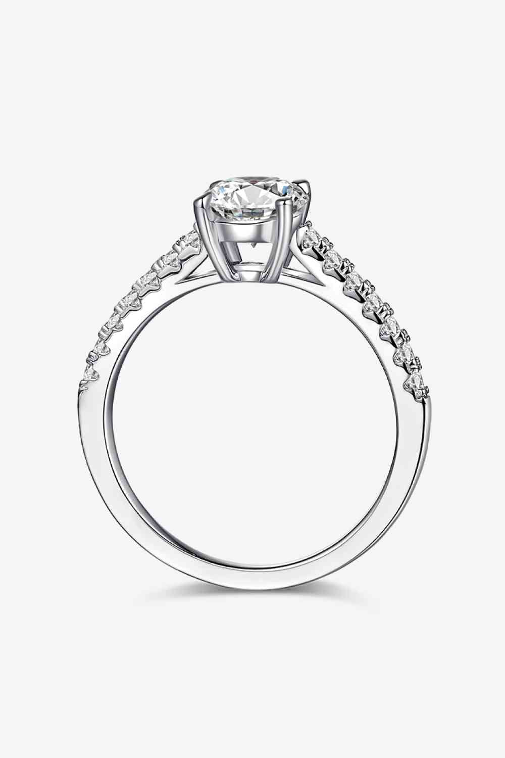 1 Carat Moissanite 925 Sterling Silver Side Stone Ring Moissanite - Tophatter Daily Deals