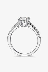 1 Carat Moissanite 925 Sterling Silver Side Stone Ring Moissanite - Tophatter Daily Deals