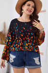 Melo Apparel Plus Size Floral Round Neck Long Sleeve Blouse Blouses - Tophatter Daily Deals