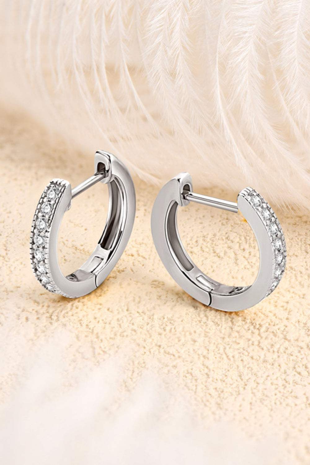 Inlaid Moissanite Hoop Earrings Moissanite - Tophatter Daily Deals