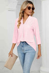 Eyelet Three-Quarter Sleeve Blouse Blouses - Tophatter Daily Deals