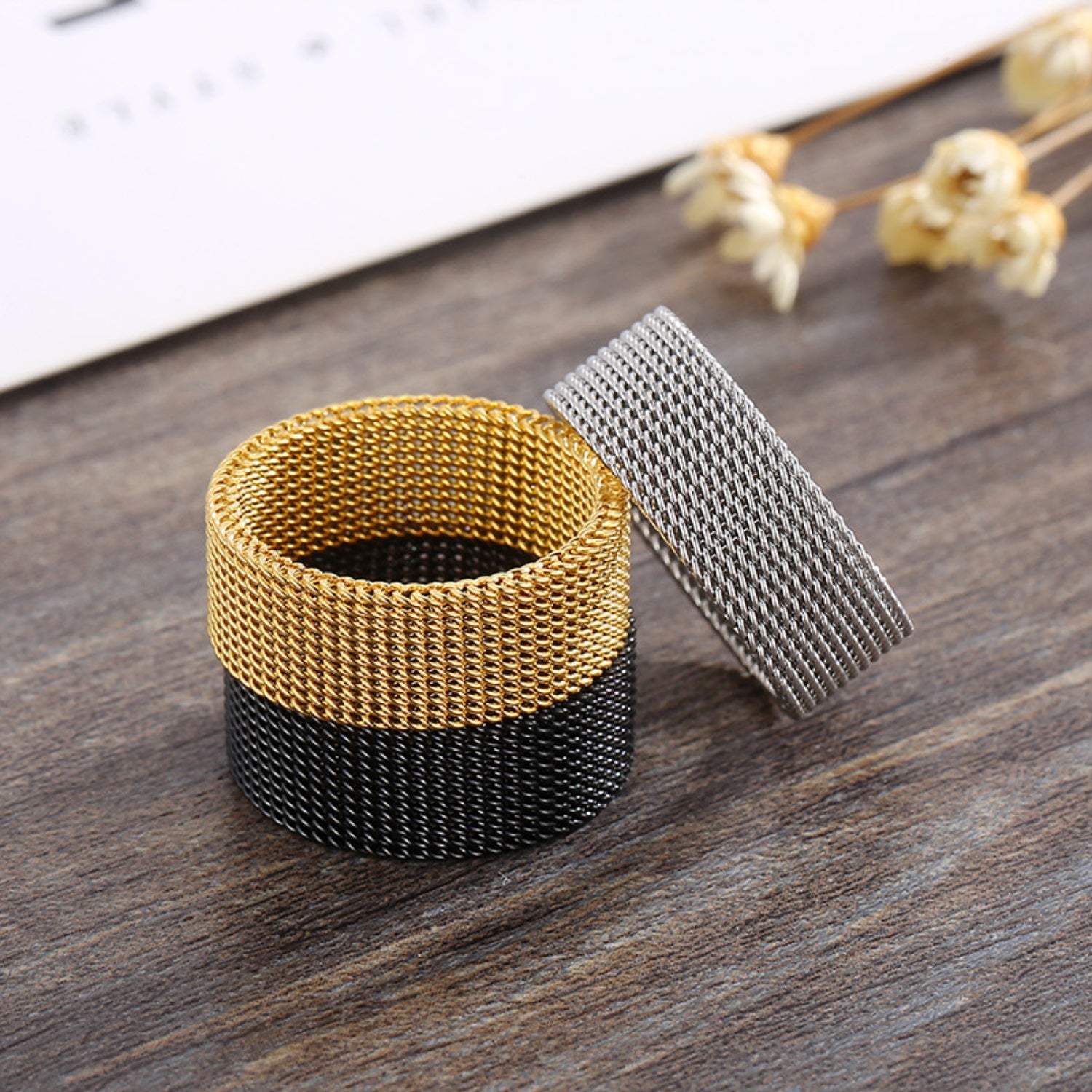 Weave Stainless Steel Ring Rings - Tophatter Daily Deals