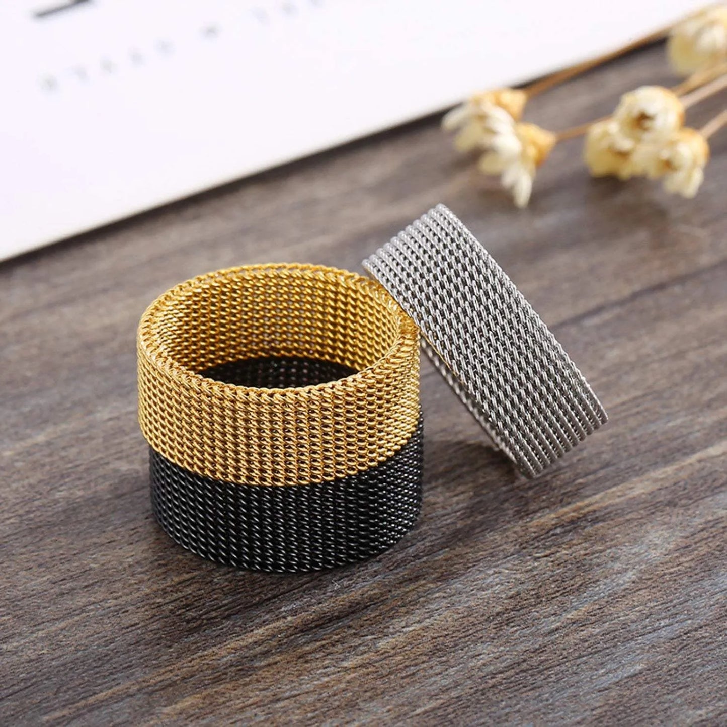 Weave Stainless Steel Ring Rings - Tophatter Daily Deals