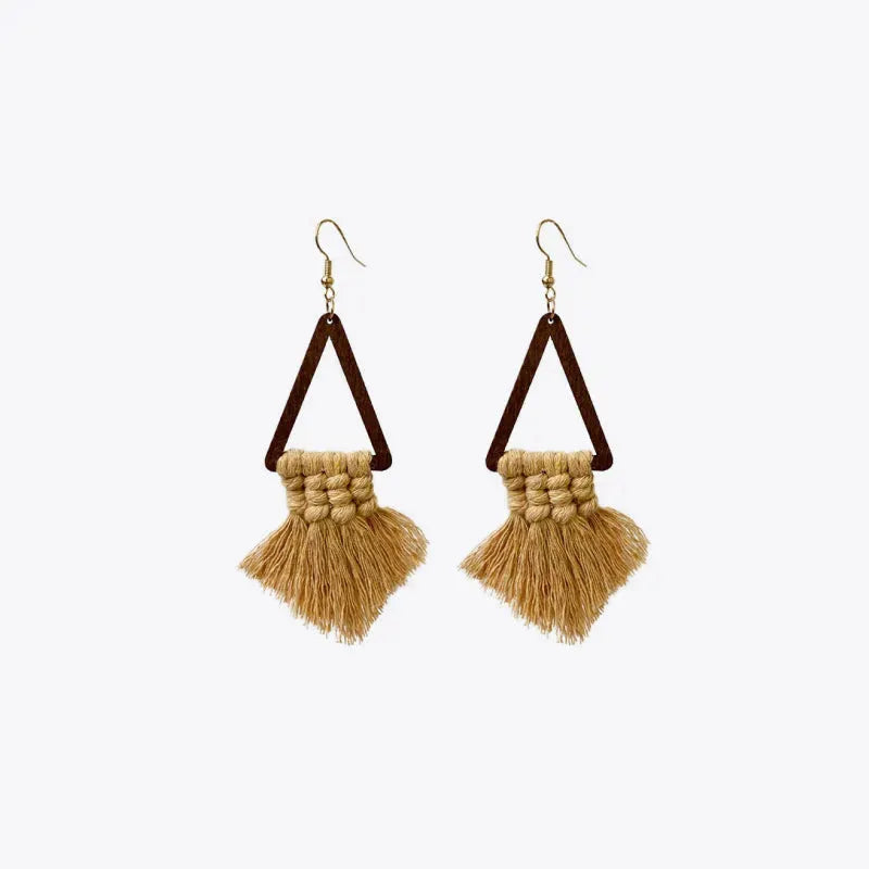 Tassel Detail Geometric Earrings Earrings - Tophatter Daily Deals