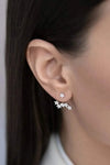 Zircon Star 925 Sterling Silver Single Earring Silver One Size Earrings - Tophatter Daily Deals
